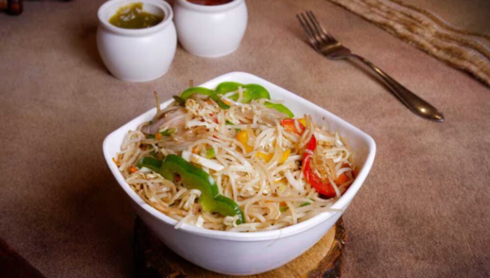 Indo-Chinese stir-fried dish at Flora