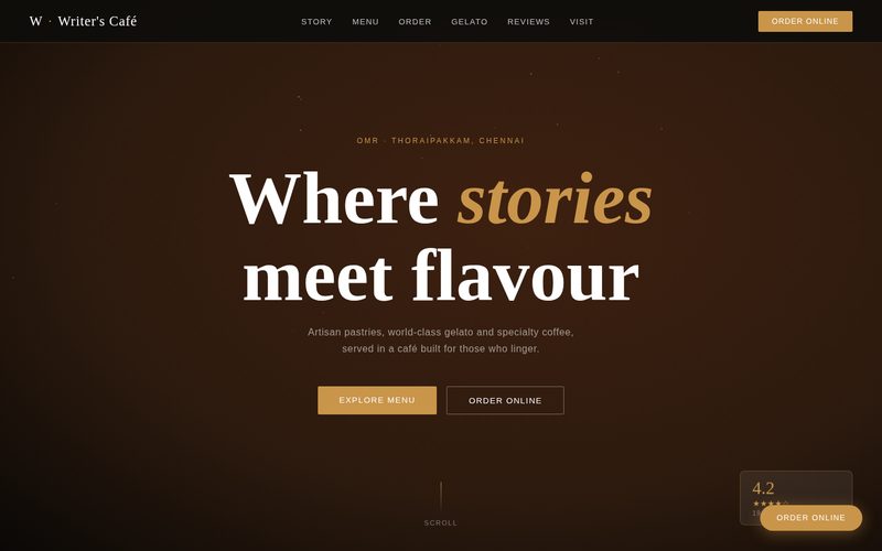 Writer's Café website preview